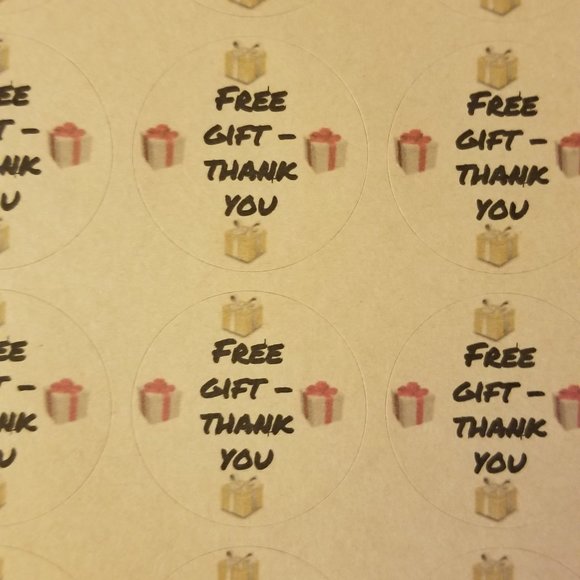 120 labels 1.5" Round Kraft Matte Gift Thank You - Picture 1 of 6